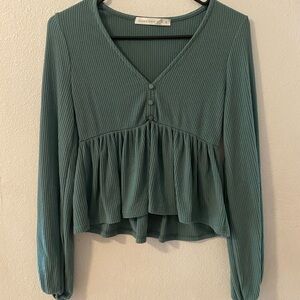 Altard State Green Long Sleeve Top